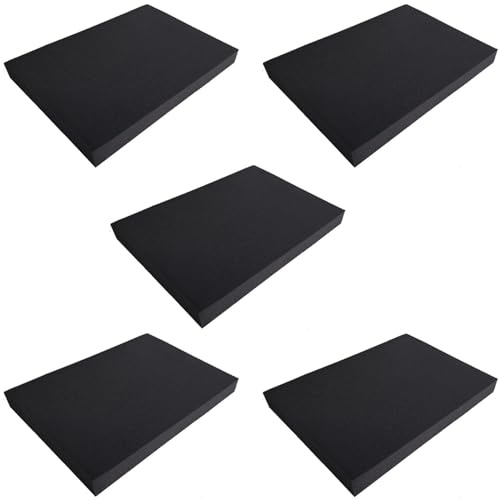 Polyurethan-Schaumstoff für Polsterung Kissen Sofas Stühle Garten Schutz Verpackung Modellbau Cosplay Schaumstoff (30 x 20 cm (5 Stück), Schwarz)
