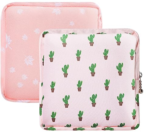 Ouligay 2 Porta Assorbenti da Borsa Custodia per Assorbenti Igienici Mestruazioni per Ragazze Donna Porta Assorbenti per Assorbenti Igienici in Nylon Borsa per Assorbenti Igienici