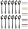 Evanda Cuillère à café noires 12 pièces, cuillères à thé 14 cm en acier inoxydable noires plaqué titane, couverts pour le thé, le café, les gâteaux, les desserts et les salades