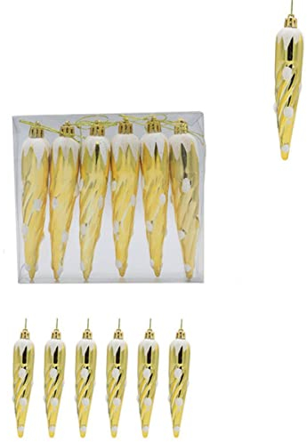 Stücke Weihnachtsanhänger Galvanik Süßigkeit Weihnachtskugel Weihnachtsbaum Ornamente Neujahr Wohnkultur Geschenk-Gold Eiszapfen