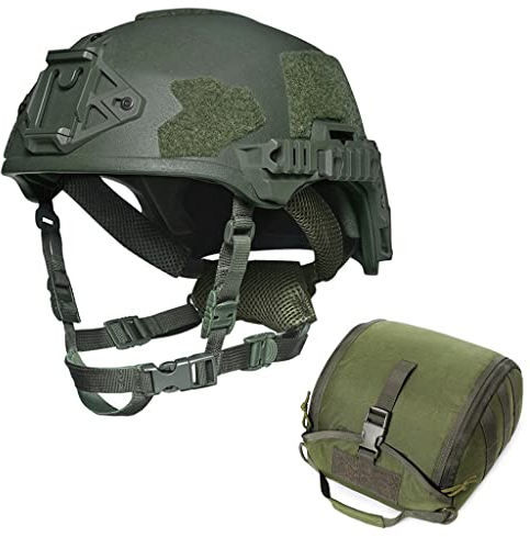 3.0 Taktischer Helm GA NIJ IIIA Outdoor Schutzhelm Kevlars Schnell Militärisch Kugelsicher 10mm Dick, Gewicht 1.6KG, Mit Helm Aufbewahrungstasche (Color : CB)