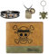 FJLyoupin Lot de 4 portefeuilles One Piece Luffy à deux volets (chapeau de paille, pirates Jolly Roger, portefeuille pour homme + collier pendentif tête de mort Luffy + porte-clés Luffy + bracelet