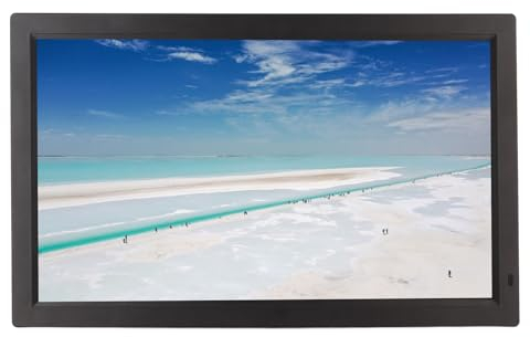 Digitaler Bilderrahmen, 23,6 Zoll Großer Digitaler Fotorahmen, IPS-Display 1920 X 1080, Elektronischer Fotorahmen, Unterstützt Video-Sound, Wandmontierbare Werbemaschine (Black)