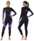 Owntop Damen Neoprenanzug 3/2mm - Vorderer Reißverschluss Voll Tauchanzüge, Stretch Pro Neopren-Nassanzug Thermische Volle Länge Tauchhaut zum Surfen Schnorcheln, Damen Violett L