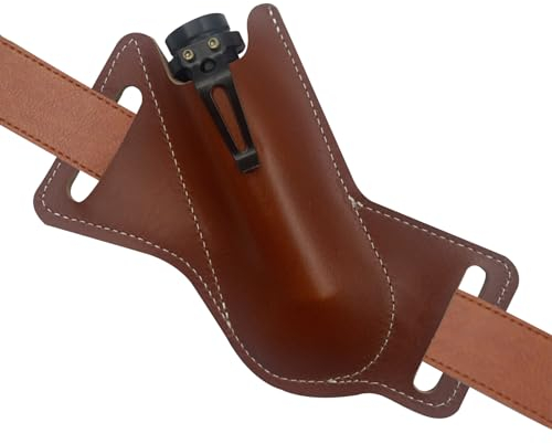 Fixed Blade Knife Sheath for Belt,Leather Sheath for Folding Knife,Pocket Knife Holster,EDC Belt Knife Case,Knife Pouch with 2 Pocket Belts,for 5 Inch Knife,Camping,Hunting,Outdoor Activities,Brown