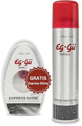 eg-gü Power Protector Imprägnierspray Bundle mit Express Shine - Hochwirksamer Schutz und Glanz für Schuhe, Textilien & Leder (2er Set)