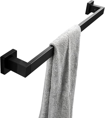 Generisch Handtuchhalter Schwarz, Handtuchstange Edelstahl, Wand Handtuchregal Mit Bohren Wandmontage Für Dusche Badezimmer 80CM/90CM/100CM,100CM