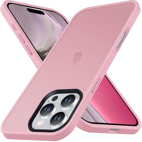 Anqrp Cover per iPhone 16 Pro Max, [Ricarica Wireless] [Militare Antiurto] Antigraffio Silicone Traslucido Case e Morbido Ultra Sottile TPU Bumper, Custodia per iPhone 16 Pro Max (6.9), Rosa