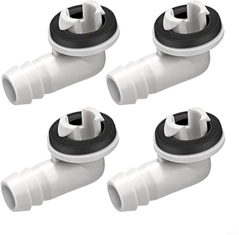 Alanmoship Lot de 4 connecteurs de vidange pour climatiseur, connecteur de tuyau de vidange en PVC, buse de vidange de climatisation pour plusieurs appareils