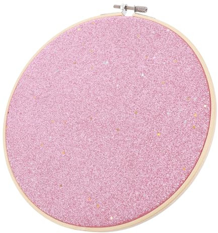 CAXUSD Runder Broschen-wimpel Für Schmuckdisplay Hängende Pinnadel-vitrine Aus Kunstleder Mit Glitzer Rosa Sammler Und Diy-kreationen