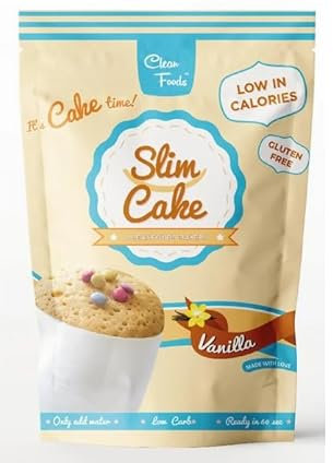 CleanFoods SlimCake 73 calories cup cake l saveur vanille l 5 cup cakes I Konjac Glucomannan I sans gluten I sans sucre I préparé en 60 secondes l mugcake