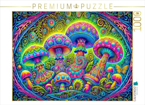 CALVENDO Puzzle Leuchtendes Quartett aus Zauberpilzen | 1000 Teile Lege-Größe 64 x 48 cm Foto-Puzzle für glückliche Stunden