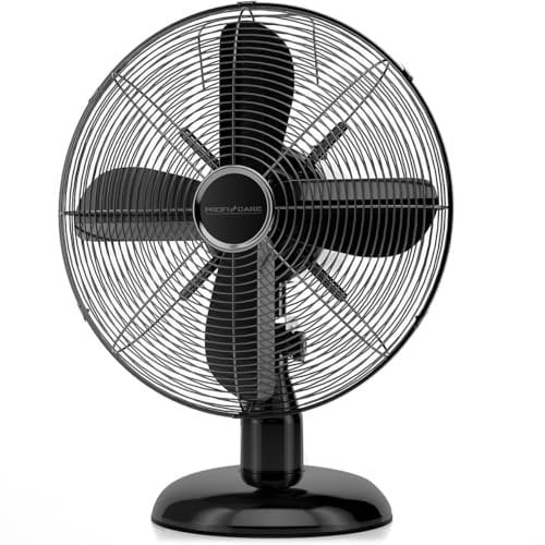 Ventilatore da tavolo di design in acciaio inossidabile 30 cm Proficare PC-VL3063M-Nero