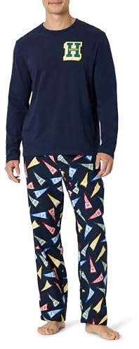 Amazon Essentials Harry Potter - DC Comics - Looney Tunes Ensembles de Pyjama en Flanelle Homme, Fanions Poudlard, M