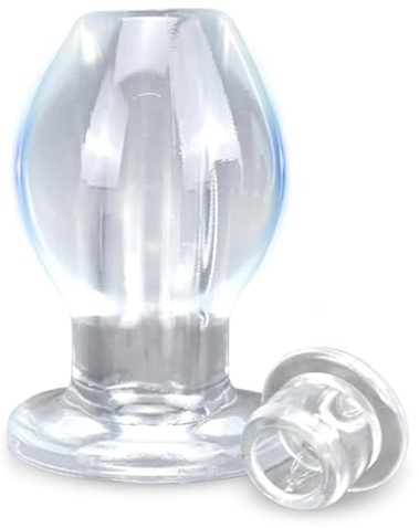 AMZII Buttplug Transparent Analdehner Analdusche Vagina Dilatator (XL) | Analplug für Frauen Männer,5.0 Hohl Anal Spreizer mit Stecker,Anal Spekulum Tunnel Plug,Po Dusche Einlauf Butt Plug