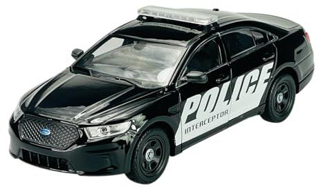 Generisch Welly Modell Auto Kompatibel mit Ford Police Interceptor Schwarz USA ca 1/24 1:24 Metall Modell Auto Die Cast Neu im Kasten