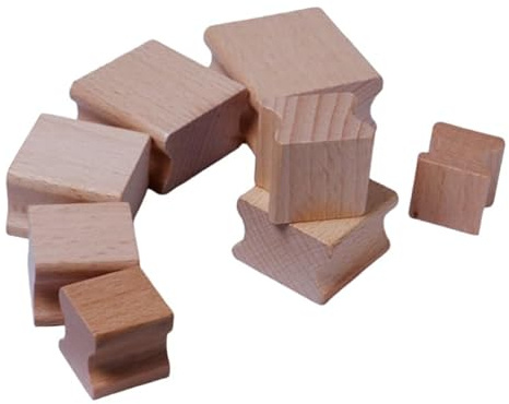 Orivin 10er-Pack 30 x 30 mm leere Stempelhalterungen aus Holz und Gummi – Hartholzblöcke für die DIY-Stempelherstellung (braun)