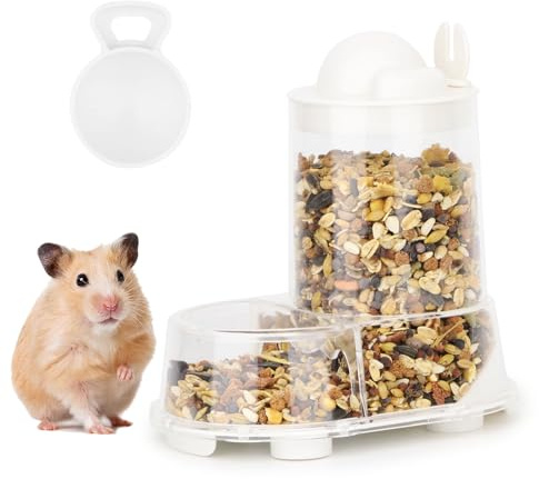 Wontee Hamster Feeder Food Bowl Automatic Dispenser for Gerbils Rats Mice