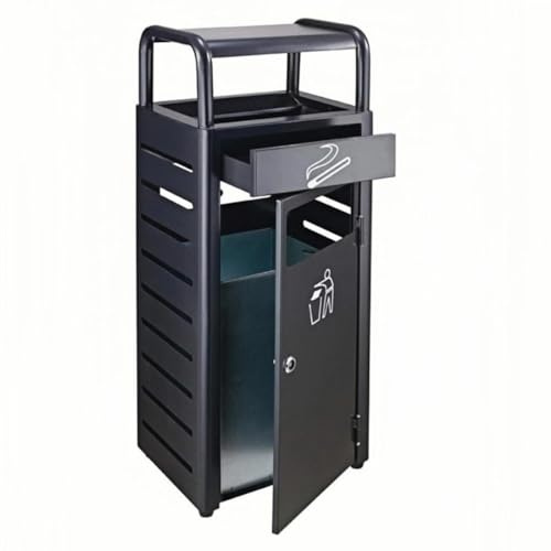 WENWENLPD Outdoor-Abfallbehälter,Outdoor Mülleimer, Mülleimer Metall Abnehmbarem Inneneimer, Großer Mülleimer Mit Deckel,geeignet Für Garten, Wohnung, Firma, Einkaufszentrum Und Hotel