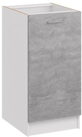 roe furniture Küchenunterschrank 45 cm Breite – Küchenschrank für Aufbewahrung – 45×82×44 cm – schmaler Unterschrank aus Holzwerkstoff, melaminbeschichtet