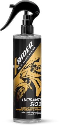 X-RIDER Lucidante Moto SiO2 500ml - Spray al Silicone che Lucida, Protegge e Ravviva Plastiche e Cromature con Protezione Idrofobica UV - Effetto Gloss Profondo e Duraturo - Made in Italy