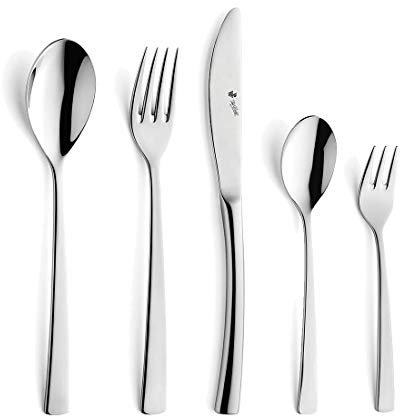 Paul Wirths SWING Besteckset 30-teilig | für 6 Personen | Silber, poliert | hochwertige PVD Veredelung | zeitlos-modernes Besteckset | 18/10 Edelstahl | spülmaschinenfest | Besteck Set 6 Personen