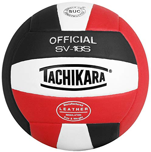 Tachikara SV18S Volleyball aus Verbundleder, Rot/Weiß/Schwarz