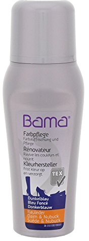 Bama Raulederpflege, Colour Renovator, Farbpflege für Rauleder, Farbtonauffrischung für Lederschuhe, Dunkelblau, 75 ml