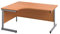 Office Hippo Heavy Duty Office Desk, Left Corner Desk, Strong & Reliable Workstation, Office Table With Integrated Cable Ports, PC Desk For Office or Home - Beech Top / Silver Frame