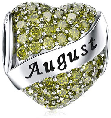 August Charm Sterling Silber Geburtsstein Charm für Pandora Charm Armbänder “MEHRWEG”