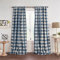 Elrene Home Fashions Farmhouse Living Grainger Rideau de fenêtre occultant à Carreaux de Buffle avec Pattes avec Passe-Tringle, pour Salon et Chambre à Coucher, 132,1 x 241,3 cm, Indigo, 1 Panneau