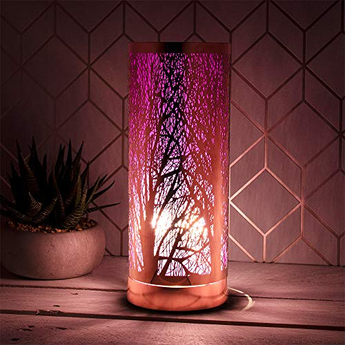 L&P Home & Gifts Desire Aroma melt Oil Aromatherapy Wax Touch lamp. Fragrance Burner for Home/Bedroom/Living Room/Office/Gym. Tree Design in The Colour Lilac, Multicolour, 10X10X26CM