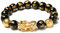 Asamio Feng Shui Perlenarmband, schwarzer Obsidian Perlenarmband, chinesisches Armband mit handgeschnitztem Amulett und Pi Xiu Glücksarmband, Wohlhabendes Armband Damen Herren