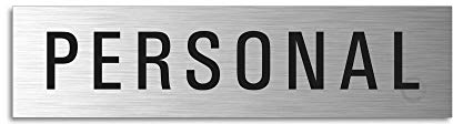 Türschild Personal Aluminiumschild Edelstahl-Optik 160 x 40 mm selbstklebend