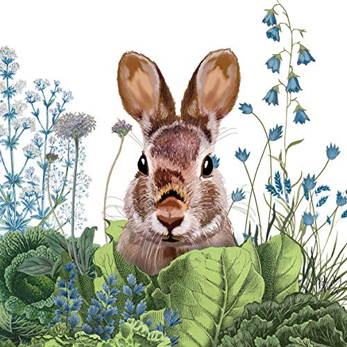20 Servietten Hase im Gartenfeld | Tiere | Ostern | Bauernhof 33x33cm