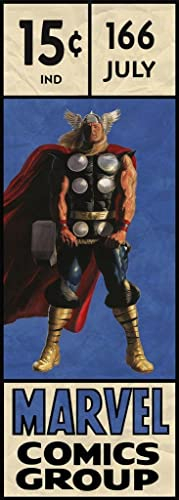 Komar Marvel Vlies Fototapete - Thor Retro Comic Box - Größe: 100 x 280 cm (Breite x Höhe) - Kinderzimmer, Kindertapete, Wandtapete, Superheld - IADX2-067