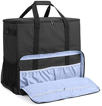 CURMIO Desktop Computer Travel Bag, Carrying Case for Computer Tower PC Chassis, Keyboard, Cable and Mouse, Bag Only (Black)