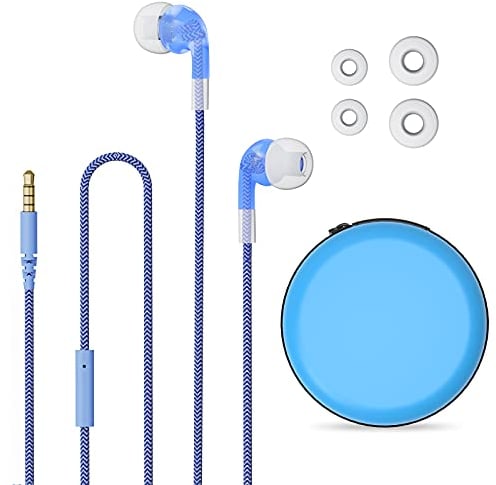 Geekria Comma2 In-Ear-Kopfhörer für Kinder mit Kabel und Mikrofon und Lautstärkeregler für Schule und Online-Klasse, 3,5 mm Klinkenstecker, mit 85 dB Lautstärkebegrenzung, inklusive Aufbewahrungsbox