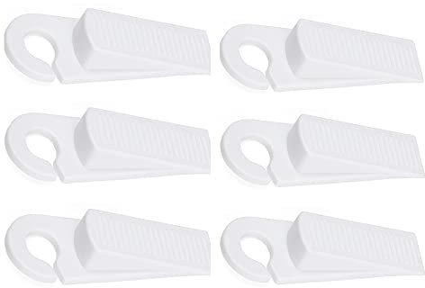 Lot de 6 cales de porte antidérapantes robustes pour plusieurs sols - Idéal pour la maison, le bureau, l'atelier (blanc)