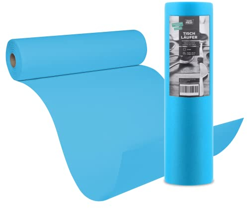 STAUBPIRAT Airlaid Tischläufer, Gastronomiequalität 65g je qm, Easy Dekoration für Ihre Feier, Fest, Event, Weihnachten, Geburtstag, Silvester, Rolle 40 cm x 24 m (Aqua)