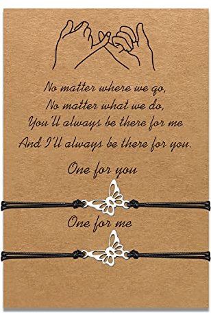 Mutter Tochter Armbänder Set passende Schnur String Armband Geschenk von Mutter zu Tochter Beziehung Handmade Wish Schmuck für Frauen Mädchen (2 Schmetterling)