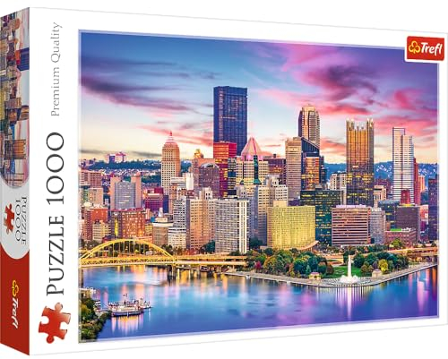 Trefl - Pittsburgh, Pennsylvania, USA - Puzzle 1000 Elemente - Stadtbild, Wolkenkratzer, DIY-Puzzle, kreative Unterhaltung, Spaß, Klassische Puzzles für Erwachsene und Kinder ab 12