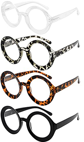 Eyekepper 4er Pack Stilvolle Lesebrille - Mode Runde Lesehilfe für Damen