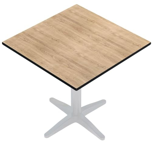 GGMMÖBEL COMPACT | Esstisch HPL Tischplatte | 68 x 68 cm | Eiche | Perfekt für klappbare Gartentisch, Esstisch | Outdoor | Restaurant, Cafe, Bar
