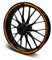 16-teiliges Set Felgenrandaufkleber Sticker für Motorrad Auto Felgen Stripes Design Komplett Set Felgenaufkleber für 15 16 17 18 19 Zoll MR018 (Neon Orange, Glanz)