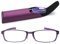 Lanomi Schmale Lesebrille Blaulichtfilter Damen Herren Ultraleichte Metall Vollrahmen Lesehilfe Sehilfe Rechteckig UV400 Schutz Computer Brille mit Etui Lila 2.0