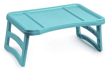 JARDIN202 - Bandeja Plegable de Plástico - Bandeja de Cama Portátil | Mesa Multiuso - Mesa Auxiliar para Salón | Azul