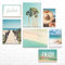Wunderschönes Strand & Meer Wandbilder Set - 7 moderne, aufhängefertige maritime Wasser Beach Palmen Leinwand-Bilder, Deko für Wohnzimmer Schlafzimmer Wohnung Bilderset je 3x 30x40cm - 4x 30x20cm
