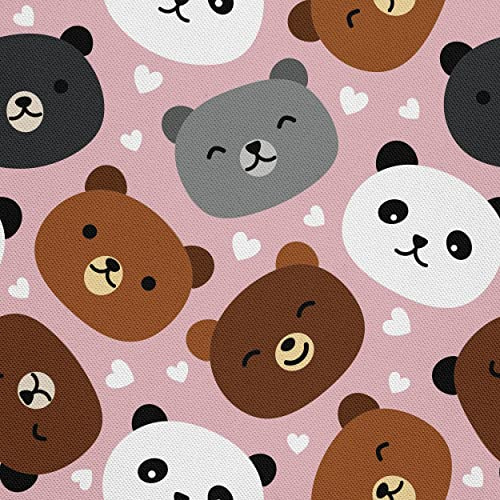 HEKO PANELS Stoff Oxford wasserdicht, Teddybären, 1 Meter 155 x 100 cm | Dekostoffe zum Nähen und Handwerken, blickdichte Möbelstoffe, Nähstoffe DIY, als Meterware erhältlich