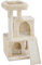 Yaheetech Kratzbaum, Stabiler Katzenbaum 91 cm Katzenkratzbaum, mit 2 Häuschen Sisal und Spielball, Spielbaum für Katzen, Beige